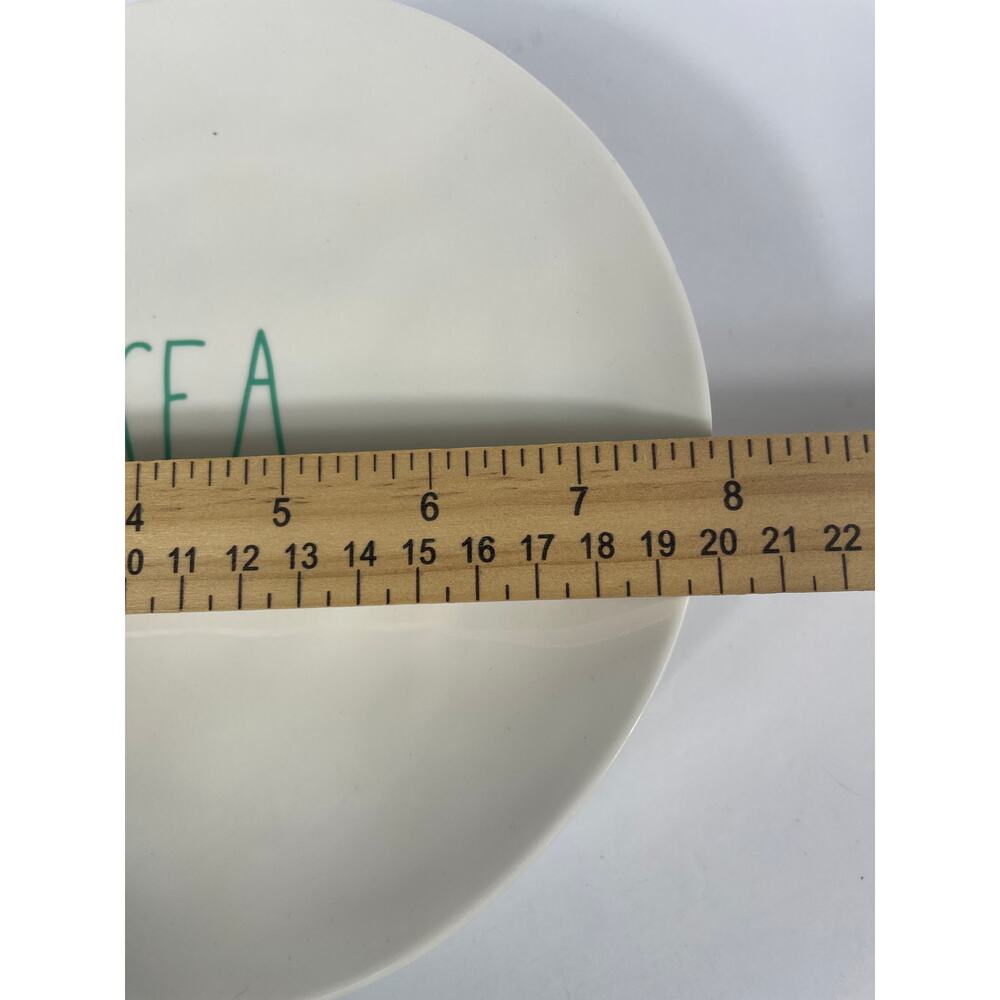 Lot Of 4 Rae Dunn Plates Beach Sand Sea Surf White With Green Blue - Picture 6 of 7